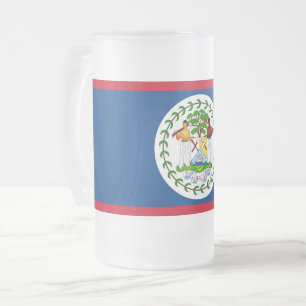 Mok van glas, bevroren, met vlag van Belize