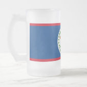 Mok van glas, bevroren, met vlag van Belize (Links)