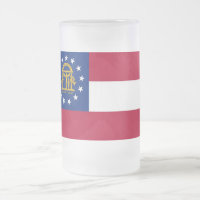 Mok van glas, bevroren, met vlag van Georgië, Vere