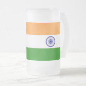 Mok van glas, bevroren, met vlag van India (Voorkant rechts)