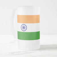 Mok van glas, bevroren, met vlag van India