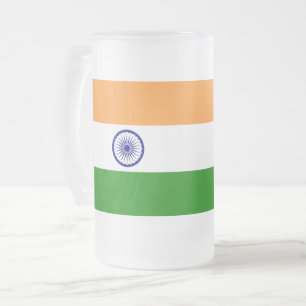 Mok van glas, bevroren, met vlag van India