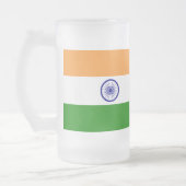 Mok van glas, bevroren, met vlag van India (Links)
