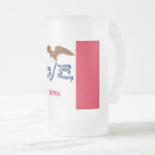 Mok van glas, bevroren, met vlag van Iowa, Verenig (Voorkant rechts)