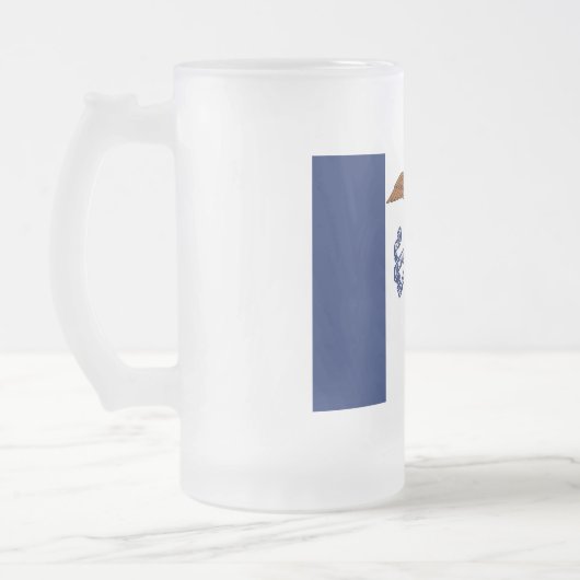 Mok van glas, bevroren, met vlag van Iowa, Verenig (Links)