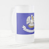 Mok van glas, bevroren, met vlag van Louisiana, Ve (Voorkant links)