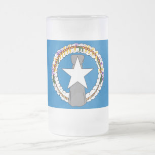 Mok van glas, bevroren, met vlag van Noordelijke M