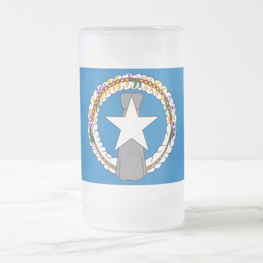 Mok van glas, bevroren, met vlag van Noordelijke M (Center)