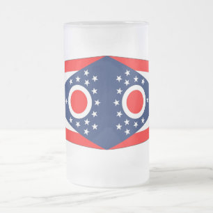 Mok van glas, bevroren, met vlag van Ohio, Verenig