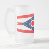 Mok van glas, bevroren, met vlag van Ohio, Verenig (Links)