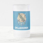 Mok van glas, bevroren, met vlag van Oklahoma, Ver (Center)