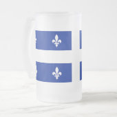 Mok van glas, bevroren, met vlag van Quebec (Voorkant links)