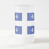 Mok van glas, bevroren, met vlag van Quebec (Center)