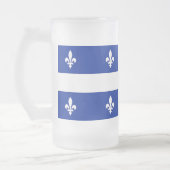 Mok van glas, bevroren, met vlag van Quebec (Links)