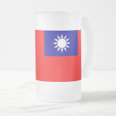 Mok van glas, bevroren, met vlag van Taiwan (Voorkant rechts)