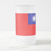 Mok van glas, bevroren, met vlag van Taiwan (Center)