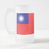 Mok van glas, bevroren, met vlag van Taiwan (Links)