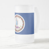 Mok van glas, bevroren, met vlag van Virginia, Ver (Voorkant rechts)