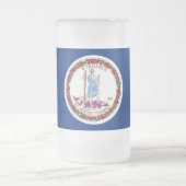 Mok van glas, bevroren, met vlag van Virginia, Ver (Center)