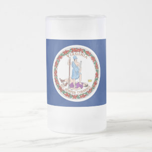 Mok van glas, bevroren, met vlag van Virginia, Ver