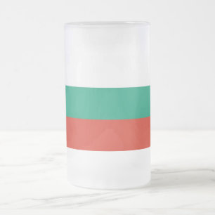 Mok van glas, gevroren, met Bulgaarse vlag