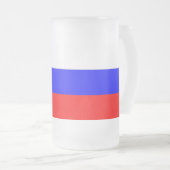 Mok van glas, gevroren met Russische vlag (Voorkant rechts)