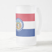 Mok van glas, gevroren, met vlag van Missouri (Voorkant rechts)