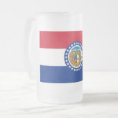 Mok van glas, gevroren, met vlag van Missouri (Voorkant links)