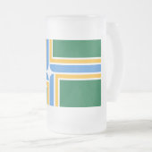 Mok van glas, gevroren, met vlag van Portland, Ver (Voorkant rechts)