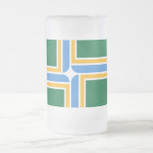 Mok van glas, gevroren, met vlag van Portland, Ver (Center)