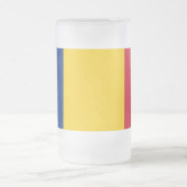 Mok van glas, gevroren, met vlag van Roemenië (Center)