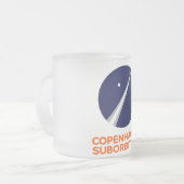 Mok van glas met Kopenhagen-suborbitale Logo (Voorkant links)
