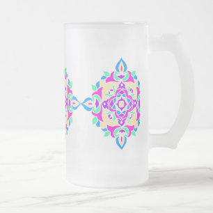 Mok van glas met Rangoli Pattern