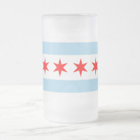 Mok van glas met vlag van Chicago, Verenigde State