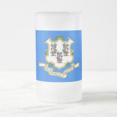 Mok van glas met vlag van Connecticut, Verenigde S (Center)