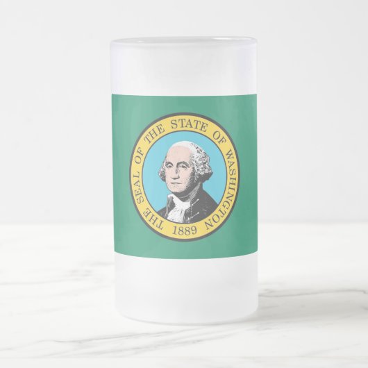 Mok van glas met vlag van de staat Washington (Center)