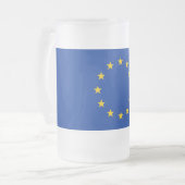 Mok van glas met vlag van Europa, bevroren (Voorkant links)