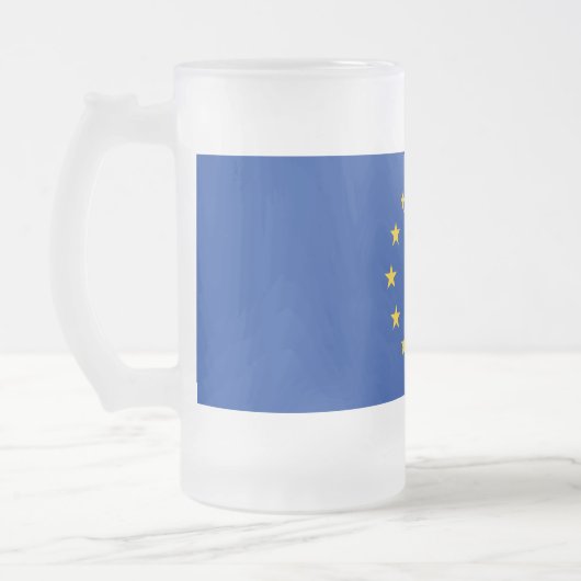 Mok van glas met vlag van Europa, bevroren (Links)
