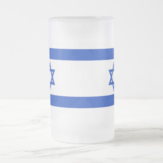 Mok van glas met vlag van Israël (Center)