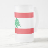Mok van glas met vlag van Libanon, bevroren (Voorkant rechts)