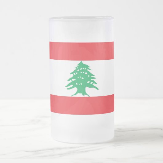 Mok van glas met vlag van Libanon, bevroren (Center)