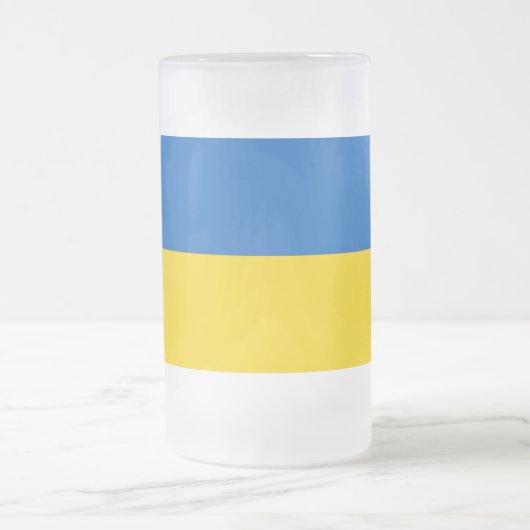 Mok van glas met vlag van Oekraïne, bevroren (Center)