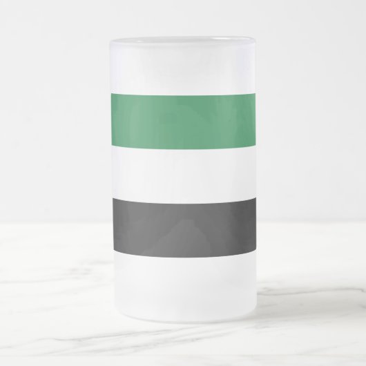 Mok van glas, voorgekookt, met de vlag van UAE (Center)