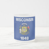 Mok van glas, voorgekookt, met vlag Wisconsin (Center)