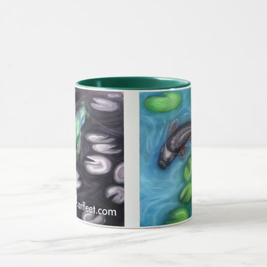 Mok van Groene en Zwarte Koi (Midden)