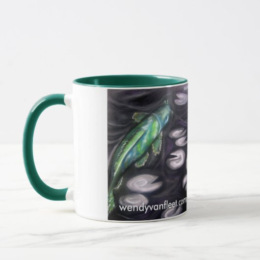 Mok van Groene en Zwarte Koi (Links)