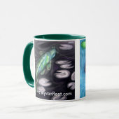 Mok van Groene en Zwarte Koi (Voorkant links)