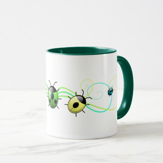 Mok van groene ladybugs (Voorkant rechts)