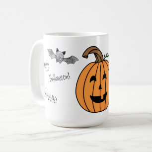 Mok van Halloween Bat en Pumpkin Coffee