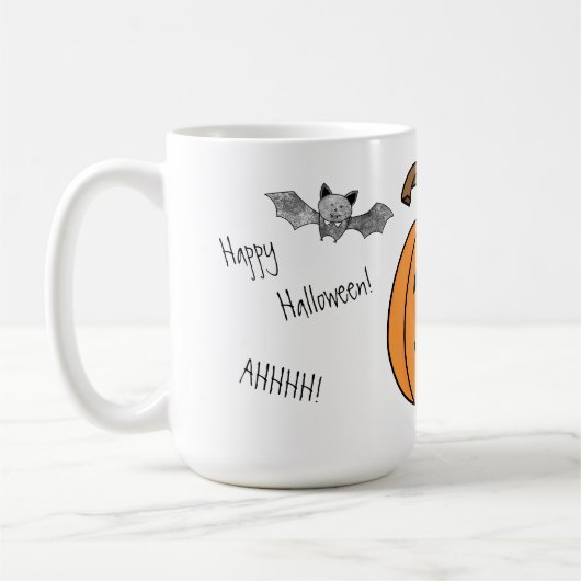 Mok van Halloween Bat en Pumpkin Coffee (Links)